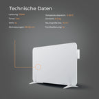 BR Bringer Infrarotheizung 750 Watt mit Smart Thermostat, WIFI & App - für Wandmontage oder als Standgerät für kleinere Räume bis 15m² - sehr Energiesparend - Deutsche Qualitätsmarke (weiß)