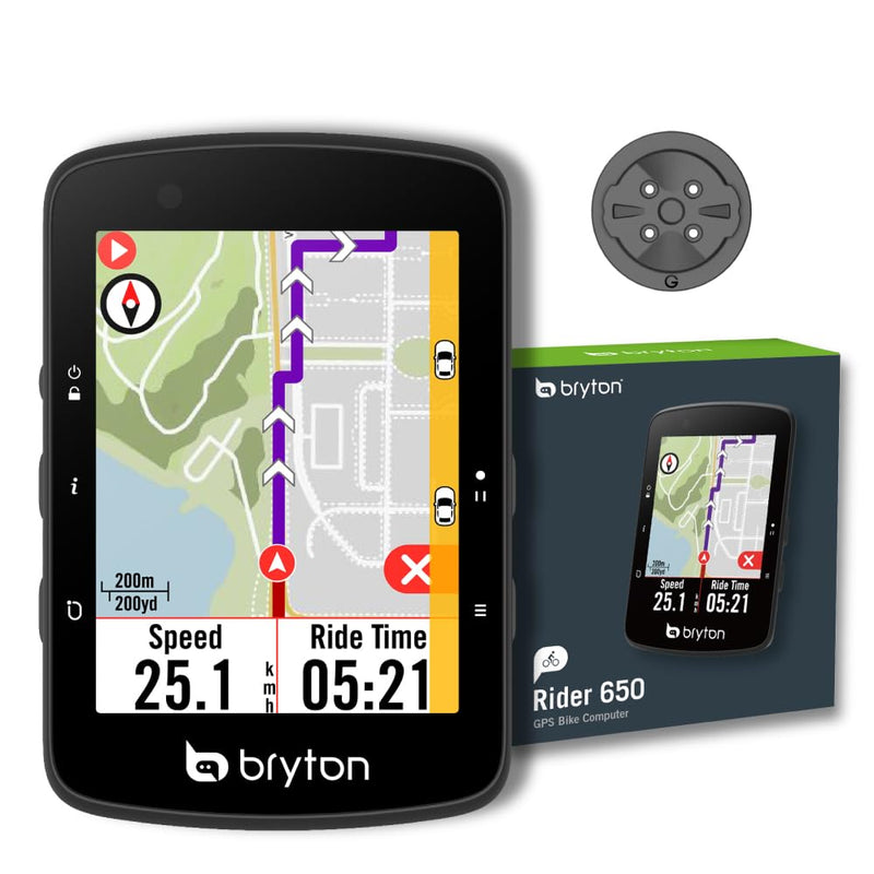 Bryton Rider 650 GPS-Fahrradcomputer, 2,8" Farb-Touchscreen, bis zu 33 Stunden Akkulaufzeit, vorinstallierte Europakarten, Abbiegen-Navigation, automatische Helligkeitsanpassung, ANT+/BLE