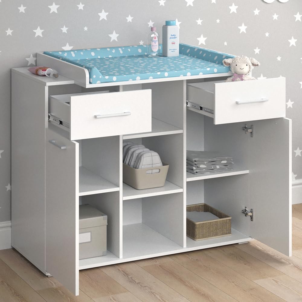 Vicco Wickelkommode Leonie, Wickelaufsatz für die Kommode, Weiß, 113 x 100 cm