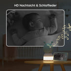 BOIFUN Babyphone mit 2 Kamera App, 2K QHD Bild, 355° Schwenken-60° Neige, 4×Zoom, Automatische Verfolgung, Weinen/Bewegungs/Geräuscherkennung, Temperatur und Feuchtigkeitsmessung
