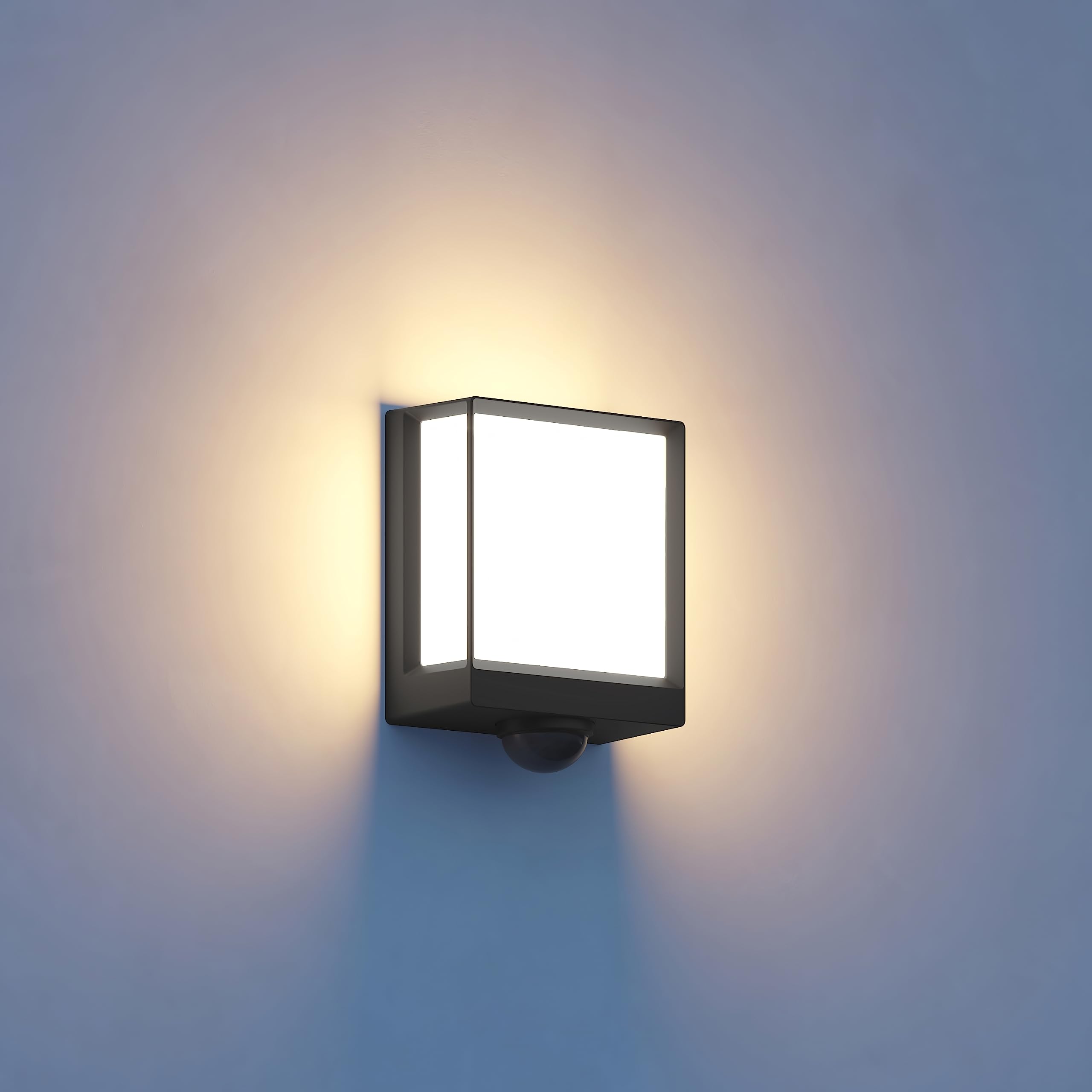 Steinel LED Außenwandleuchte L 40 SC Connect, 180° Bewegungsmelder, smarte Außenleuchte, Softlichtstart, bedienbar per App, anthrazit