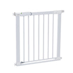 Safety 1st Flat Step Gate, Treppenschutzgitter ohne Bohren, 73–80 cm (max. 101 cm erweiterbar), Sehr Flache Türkante, Türschutzgitter "Bleibt Offen", Mit Einer Hand Öffnen, Montage ohne Bohren, Weiß