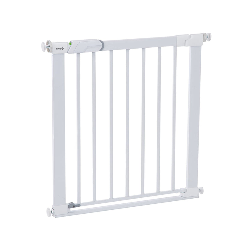 Safety 1st Flat Step Gate, Treppenschutzgitter ohne Bohren, 73–80 cm (max. 101 cm erweiterbar), Sehr Flache Türkante, Türschutzgitter "Bleibt Offen", Mit Einer Hand Öffnen, Montage ohne Bohren, Weiß