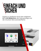 Canon MAXIFY GX2050 Tintenstrahldrucker 4-in-1 Multifunktionsgerät DIN A4 (Drucker, Scanner, Kopierer, Fax, ADF, 600x1200 DPI, WLAN, USB, 15/10 ISO-Seiten/Min., Duplexdruck, 250 Blatt Kassette) weiß