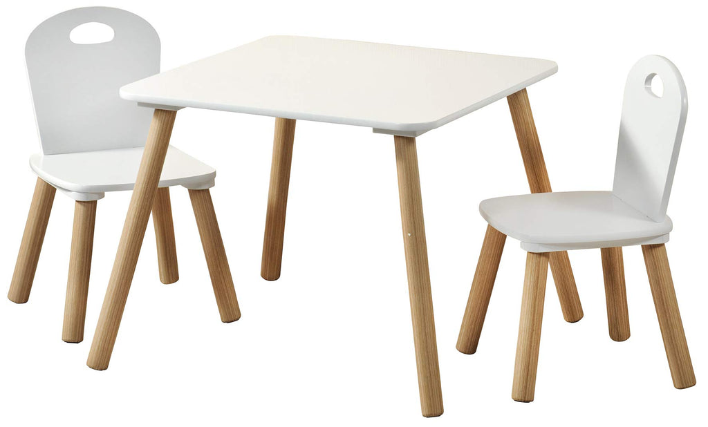 Kesper| Kindertisch mit 2 Stühlen, Material: Faserplatte, Maße: 55 x 55 x 45 cm, Farbe: Weiß | 17712 13