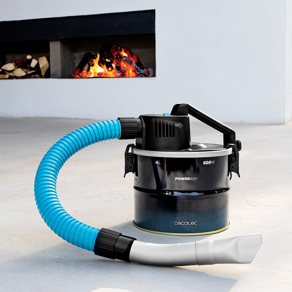 Cecotec Aschesauger Compact 4L Conga Ash 1000 Home, 600W, Ultraleicht, 13 kPa Saugkraft, Metallbeschichteter Schlauch, Tragegriff, 3,5m Kabel, InoxDeposit, Einfach zu transportieren