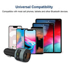 Bluetooth FM Transmitter, ZeaLife Auto Radio Transmitter QC 3.0 KFZ Wireless Bluetooth 5.3 FM Radio Adapter Freisprecheinrichtung Car Kit mit Dual USB Ladegerät Unterstützt 64GB USB Stick