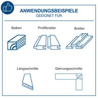 Scheppach Tischkreissäge TS310 | 230V Anschluss | 2200W Leistung | Sägeblatt Ø315mm | Schnitthöhe 83 mm | mit Tischverbreiterung, 2. Sägeblatt, Führungsschiene & Schiebeschlitten | schwenkbar bis 45°