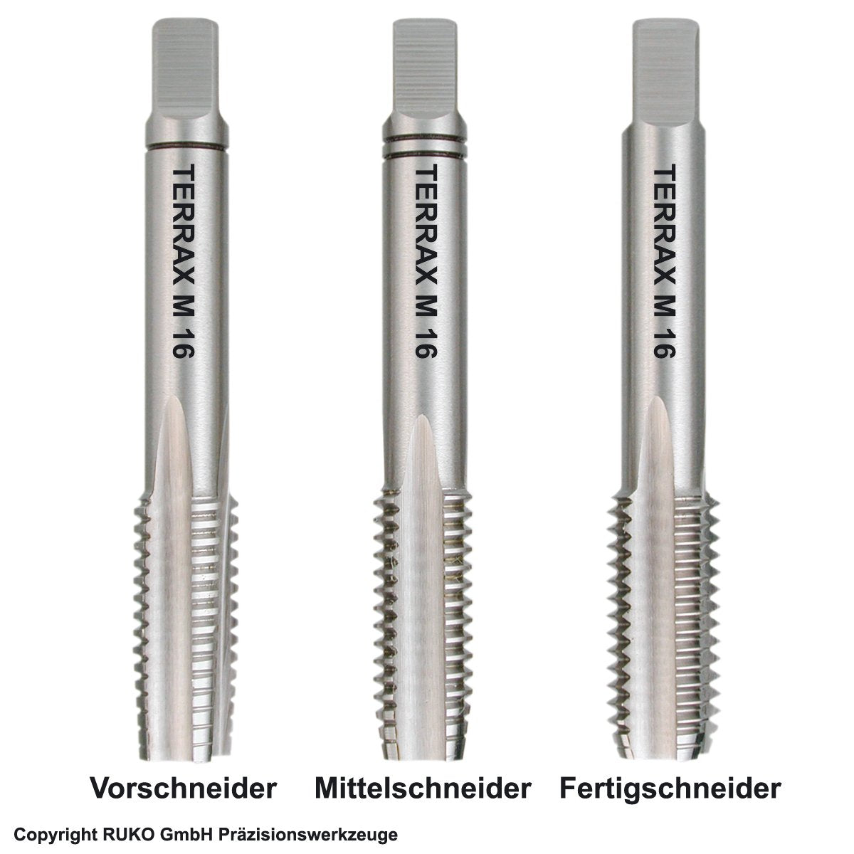 Ruko Terrax Handgewindebohrer Satz DIN 352 Geschliffen M16