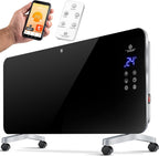 Kesser® Elektro Glasheizung Konvektor Elektroheizung Heizung Heizkörper (Schwarz)