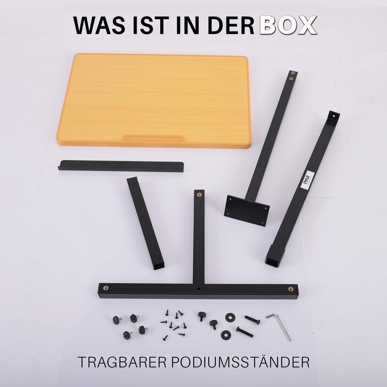 Pyle Stehpult Höhenverstellbar – Mobiler Laptopständer & Stehtisch für Büro, Bühne oder Präsentationen – Ergonomisch, Universal & Leicht