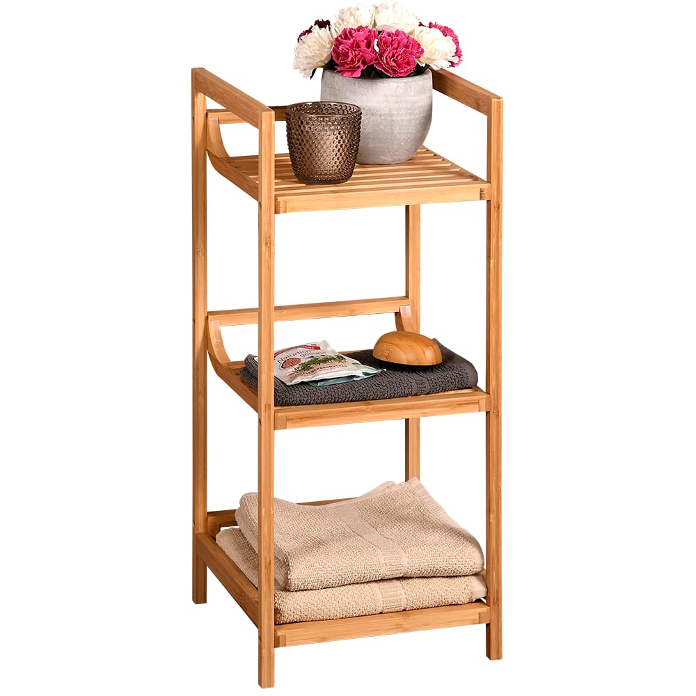 Kesper | Regal, Material: Bambus, Maße: B 30 x H 70 x T 30 cm, Farbe: Braun | 19435