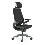 Steelcase Gesture Ergonomischer Bürostuhl mit 360° Armlehnen, 3D-Live Back Lumbalstütze, anpassbarer Kopfstütze Onyx Schwarz, 66 x 62.5 x 107