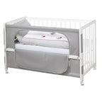 roba Beistellbett 60 x 120 cm - Adam & Eule Room Bed - Babybett zum Anstellen an Elternbett - Inklusive Matratze, Bettwäsche, Himmel - Mobil & Höhenverstellbar - Holz weiß
