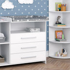 Vicco Kinderzimmer-Set Weiß Oskar 2 Teile, mit Wickelkommode und Spielzeugregal - 113x100x70 cm aus Spanplatte - Babymöbel Set für Kleinkinder, Durchdachte Möbellösung für Dein Zuhause