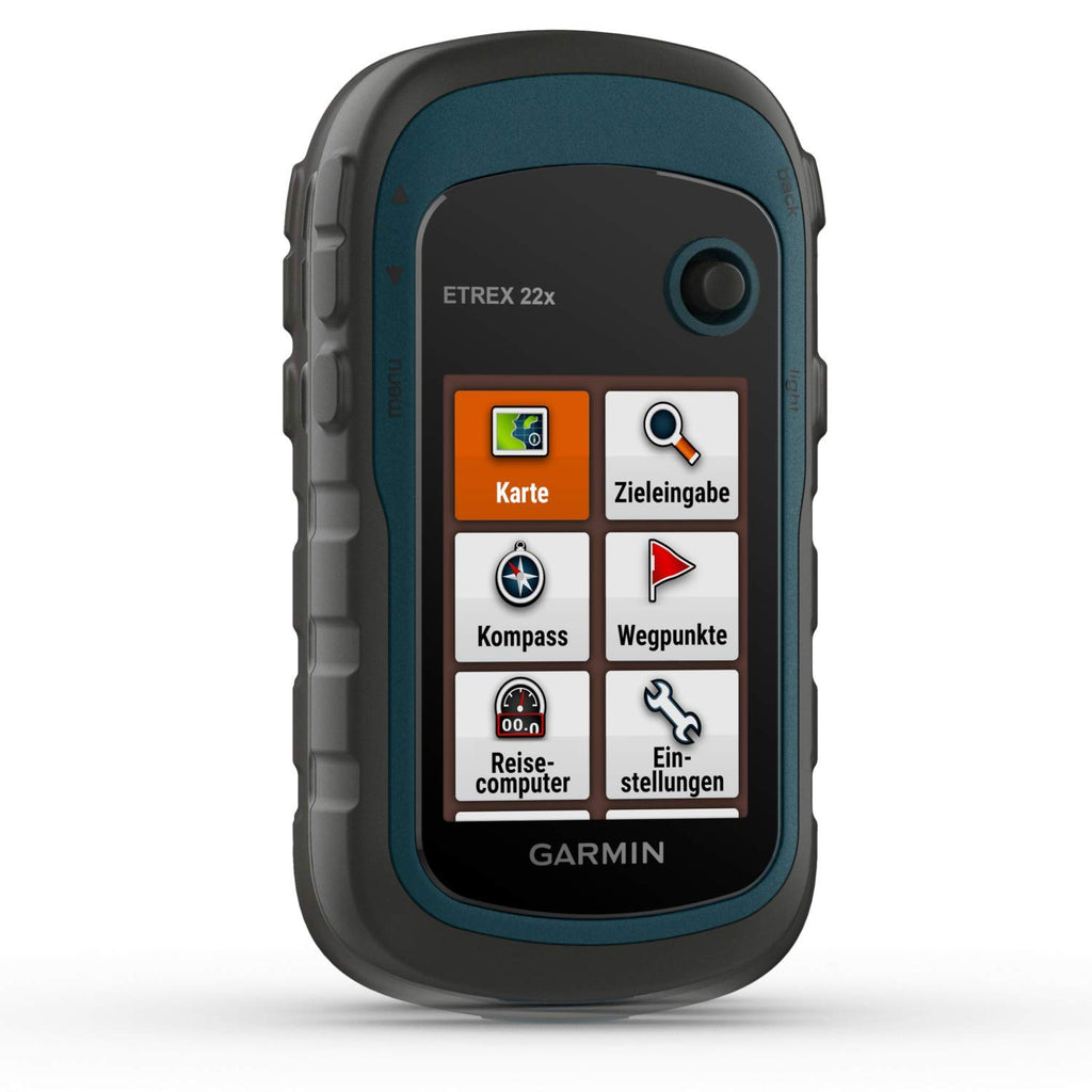 Garmin eTrex 22x – Robustes, wasserdichtes GPS-Outdoor-Navi mit 2,2" (5,6 cm) Farbdisplay mit Tastenbedienung, vorinstallierter TopoActive-Europakarte und 25 Std Akkulaufzeit