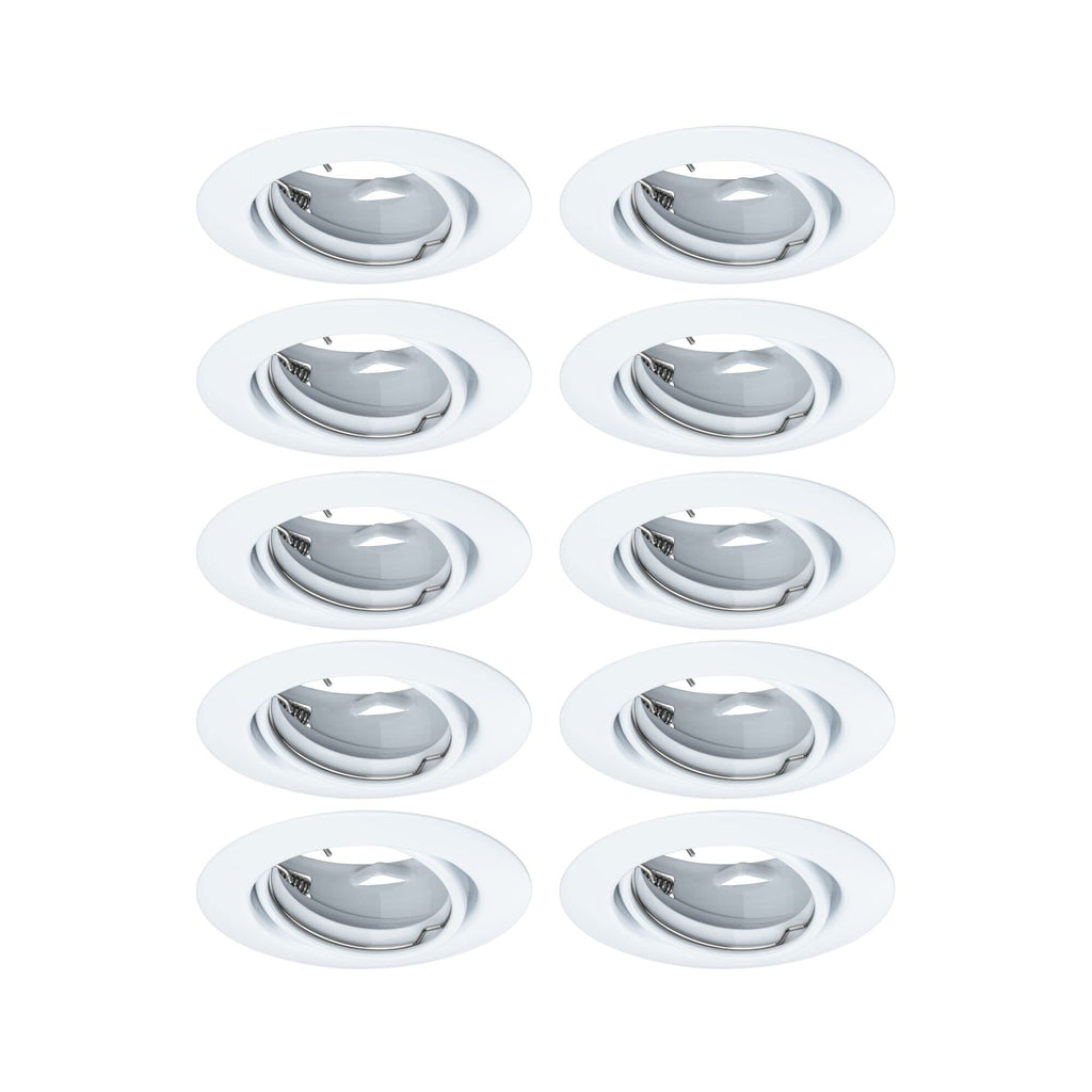 Paulmann 93400 Einbauleuchte Base rund schwenkbar max. 10x10W Einbaustrahler ohne Leuchtmittel Weiß Einbaulampe Metall Deckenspot GU10