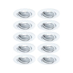 Paulmann 93400 Einbauleuchte Base rund schwenkbar max. 10x10W Einbaustrahler ohne Leuchtmittel Weiß Einbaulampe Metall Deckenspot GU10