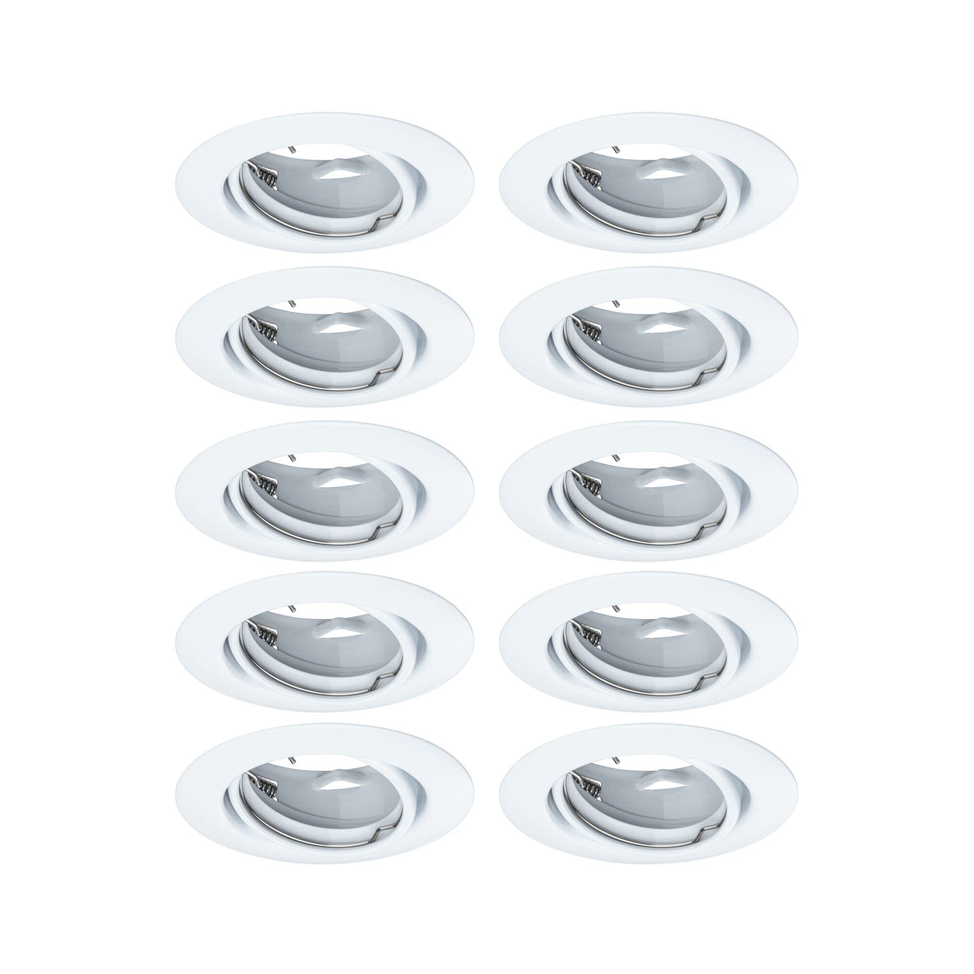 Paulmann 93400 Einbauleuchte Base rund schwenkbar max. 10x10W Einbaustrahler ohne Leuchtmittel Weiß Einbaulampe Metall Deckenspot GU10