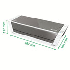 Leitz A3 Laminiergerät Touch 2, Vollautomatisches High Speed Premium Laminiergerät für Büro und Schule, Für 80 bis 250 mic Laminierfolien, Inkl. Laminierhüllen Starterkit, iLam, 74744000