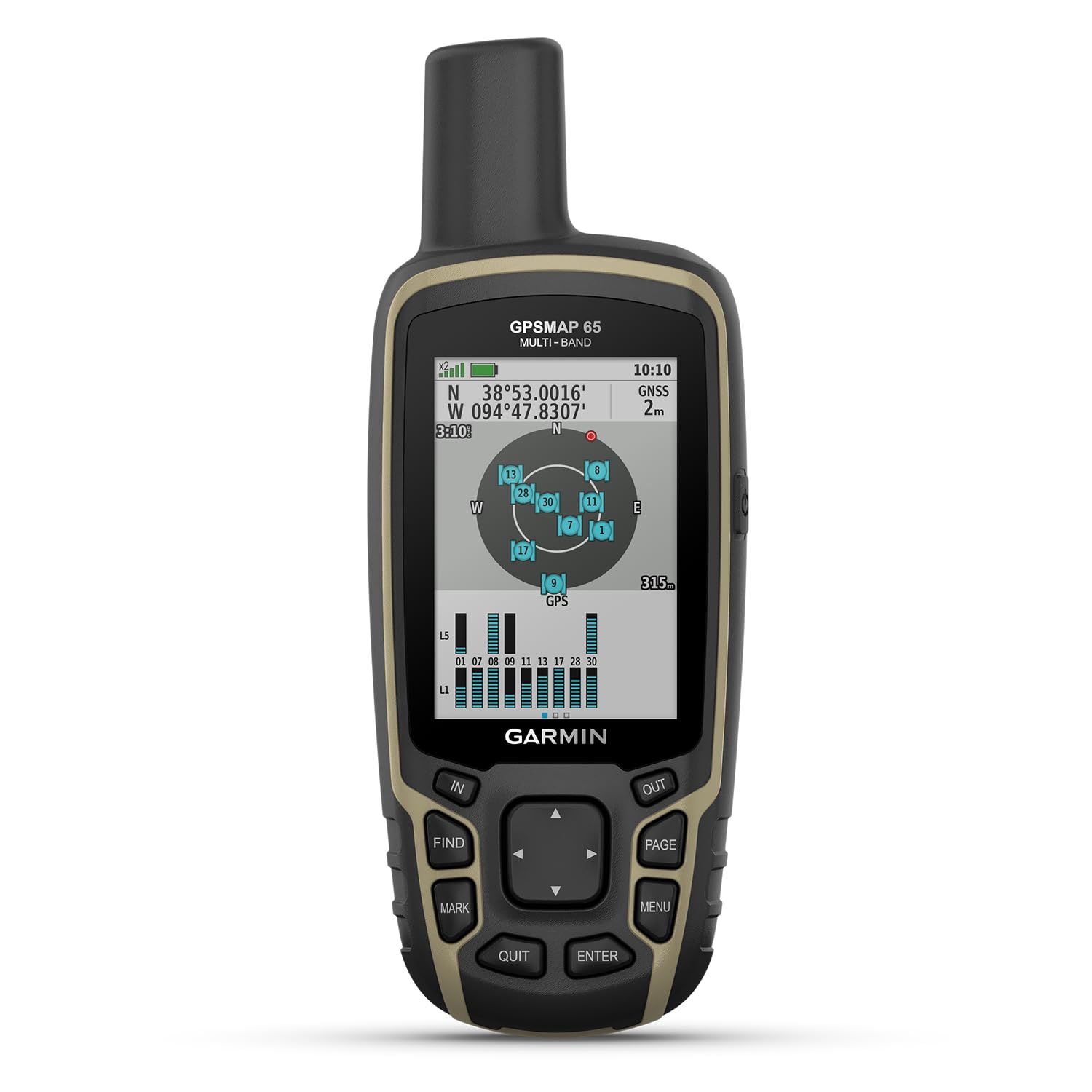 Garmin GPSMAP 65 – Robustes GPS-Outdoor-Navi mit vorinstallierter TopoActive Europakarte und 2,6“ Farbdisplay. Beste Navigation Dank 5 Satellitensystemen & Multi-Frequenz-Technologie, wasserdicht.