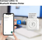 PeriPage Etikettendrucker, Monochrom, Mini Drucker für Smartphone, Sticker Drucker Klein Mini Fotodrucker Thermodrucker USB Taschen Label Printer Schwarz Weiss