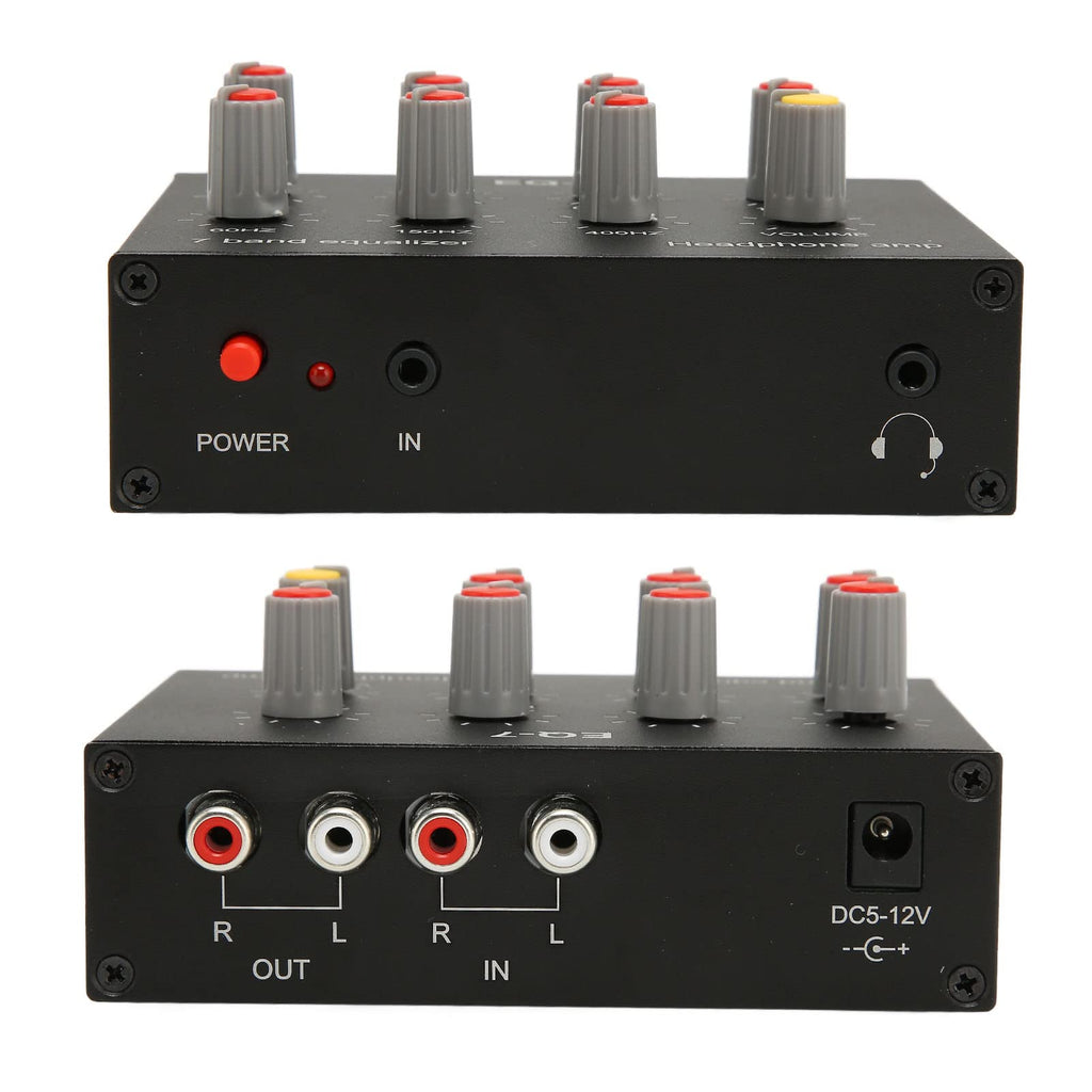 7-Band-Auto-Audio-Equalizer, 3,5-mm-Eingang -Ausgang Eingang 12 DB High Bass-Einstellung Zweikanal-Digital-Equalizer