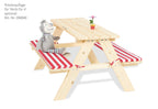 PINOLINO Nicki 4er Kindersitzgruppe - Kindertisch - Picknicktisch aus Massivholz, Kinder Spielbar - Langlebige Sitzbank für draußen, Kindergartenmöbel ab 2 Jahren, Outdoor-Tisch 90 x 79 x 50 cm