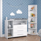 Vicco Kinderzimmer-Set Weiß Oskar 2 Teile, mit Wickelkommode und Spielzeugregal - 113x100x70 cm aus Spanplatte - Babymöbel Set für Kleinkinder, Durchdachte Möbellösung für Dein Zuhause