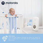 Motorola Nursery AM21 Audio-Babyphone – Digitaler Monitor mit DECT-Technologie zur Audioüberwachung – große Reichweite – hochempfindliches Mikrofon – Weiß