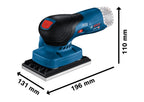 Bosch Professional 12V System Akku Schwingschleifer GSS 12V-13 (kompatibel mit Bosch Click & Clean System, inkl. 3x Schleifplatte, 3x Schleifblatt, Staubbeutel, Lochwerkzeug, L-BOXX)