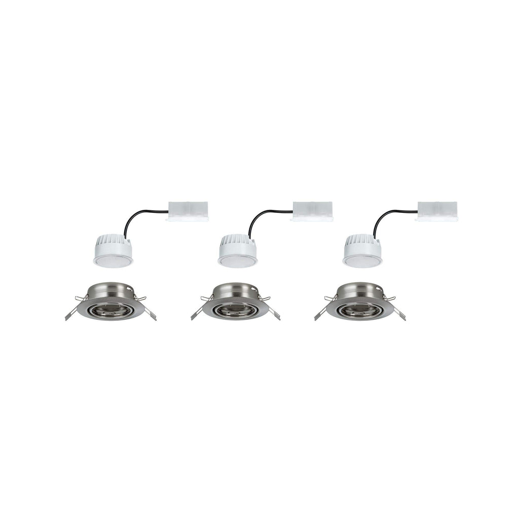 Paulmann Einbauleuchte LED Coin Base rund 5W Eisen IP23 sprühwassergeschützt 3er-Set schwenkbar