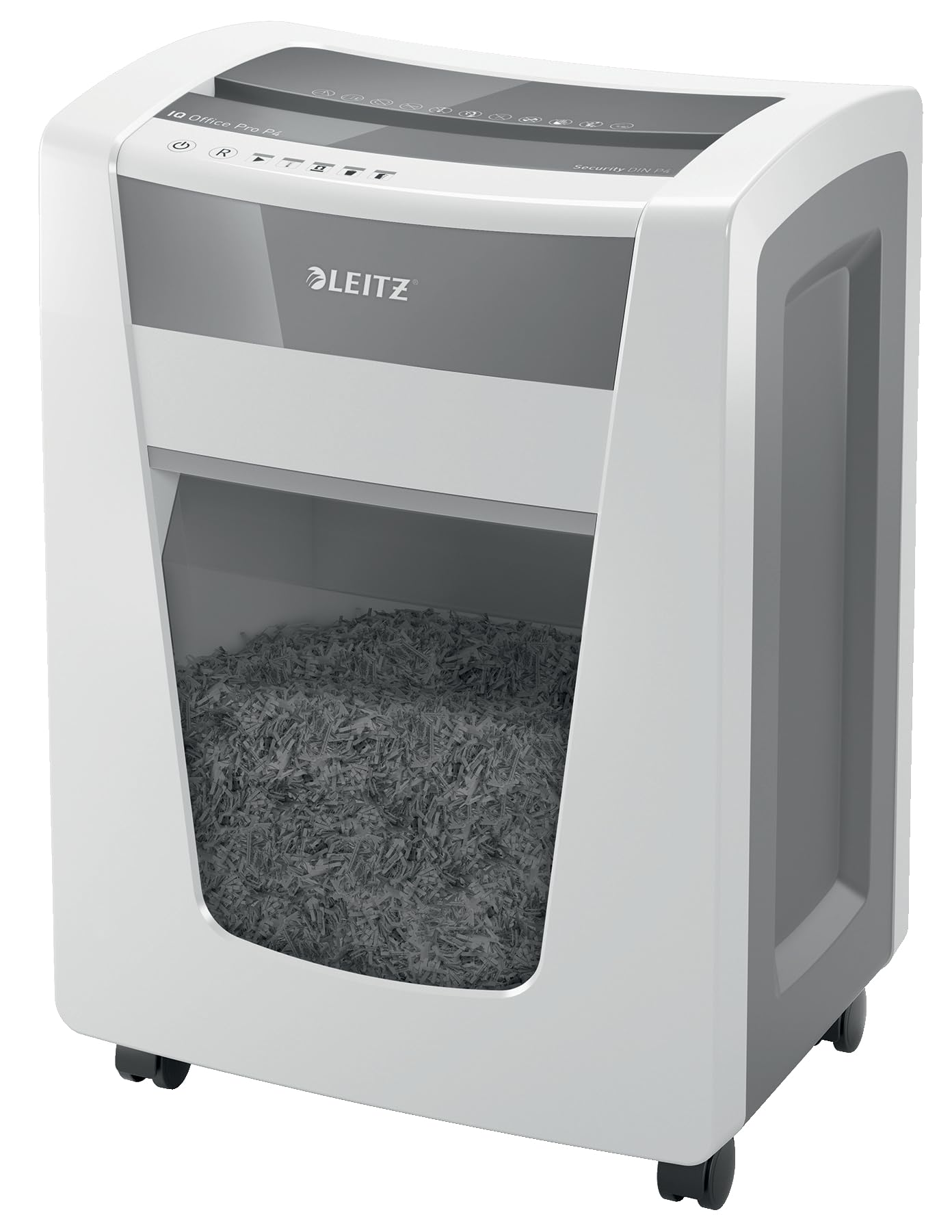 Leitz IQ Aktenvernichter Office Pro, Partikelschnitt Sicherheitsstufe P4, 22-20 Blatt (70-80 g/m²), TÜV+GS zertifiziert, 4 Stunden Dauerbetrieb, 30L Behälter, Sehr leiser Schredder für Büro, 80050000