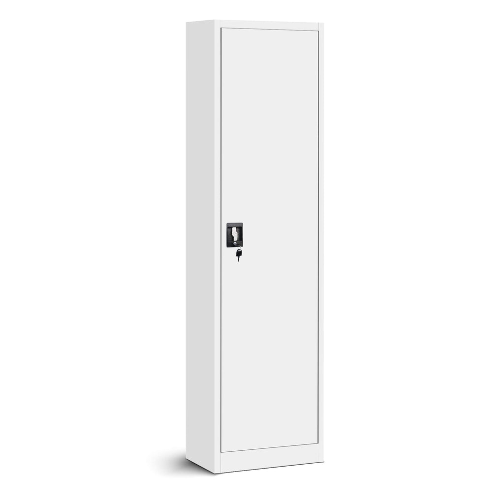 Jan Nowak Aktenschrank Büroschrank Metallschrank Lagerschrank 4 Fachböden Flügeltür Drehgriff Pulverbeschichtung Metall 185 cm x 45 cm x 40 cm (Weiß)