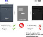 Zedelmaier Mehrfamilienhaus personalisiert 6er Briefkastensysteme DIN C4 Briefkastenanlage Briefkästen Wandbriefkasten Postkasten inkl. 4 Schlüsseln 26x35x8,5cm Anthrazit XL