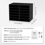 VEVOR Briefablage Schreibtisch Organizer 520 x 305 x 410 mm, 2,3–5,6 cm Einstellbar A4 Stapelbar Quer, Papierablage, Aufbewahrung Schreibtisch Ablagesystem Organisation, Ablage (Schwarz, 2 x 6 Fächer)