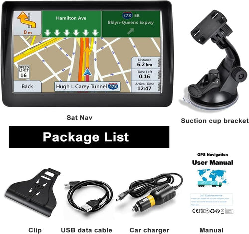 7 Zoll GPS-Navigationsgeräte für Auto/LKW/Camper 2025 mit Europa-Karte – Sprachführung, POI & Tempowarnung, Lebenslange Kostenlose Kartenupdates