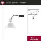 Paulmann 93415 Einbauleuchte LED Cymbal 3x6,8W Weiß matt blendfrei dimmbar