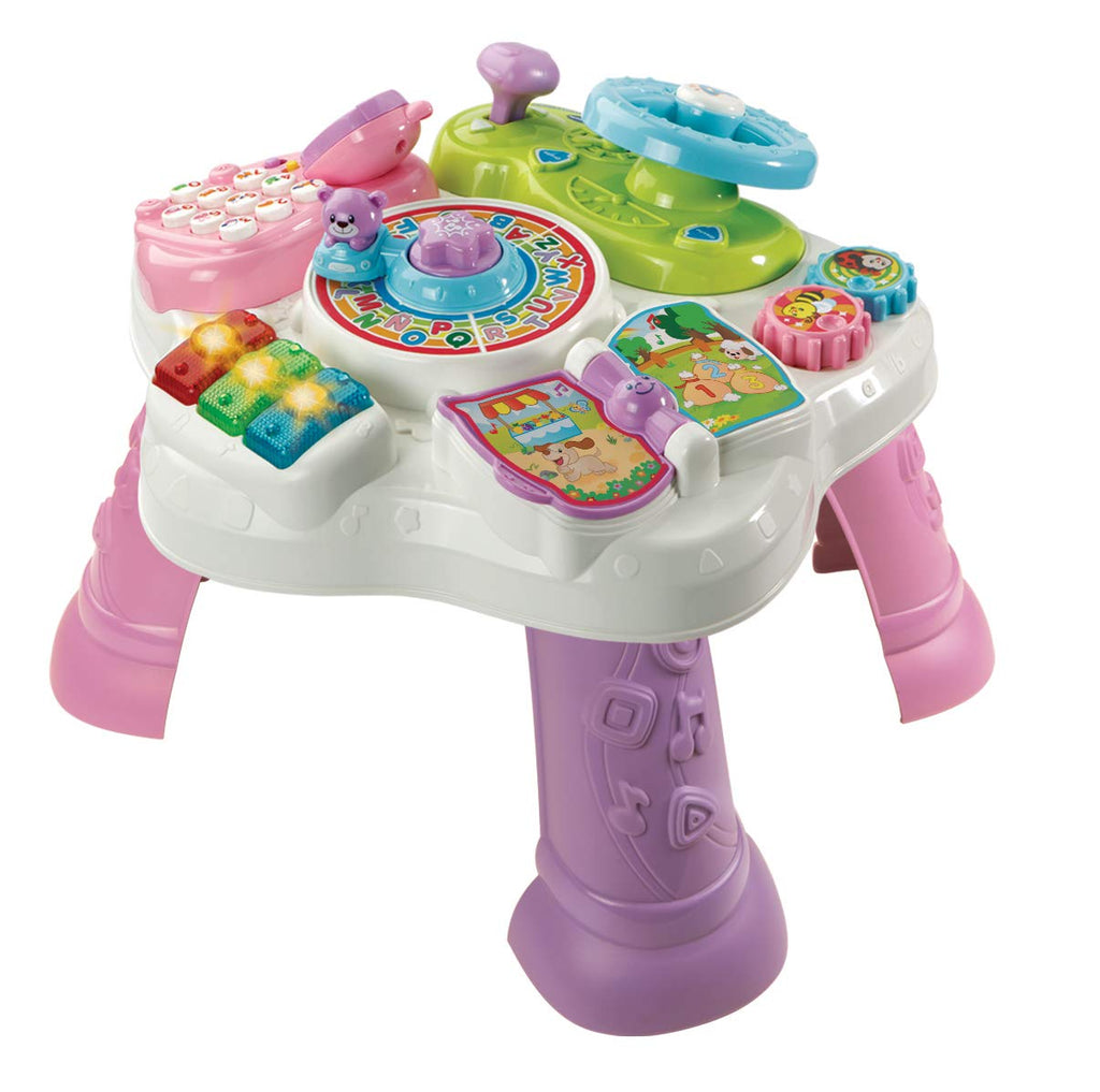 Vtech Baby Abenteuer Spieltisch pink – Bunter Babyspieltisch mit 6 Spielfeldern und interaktiven Elementen – Farben, Zahlen, Tiere, Musik und Formen spielerisch Lernen – Für Kinder von 12-36 Monaten
