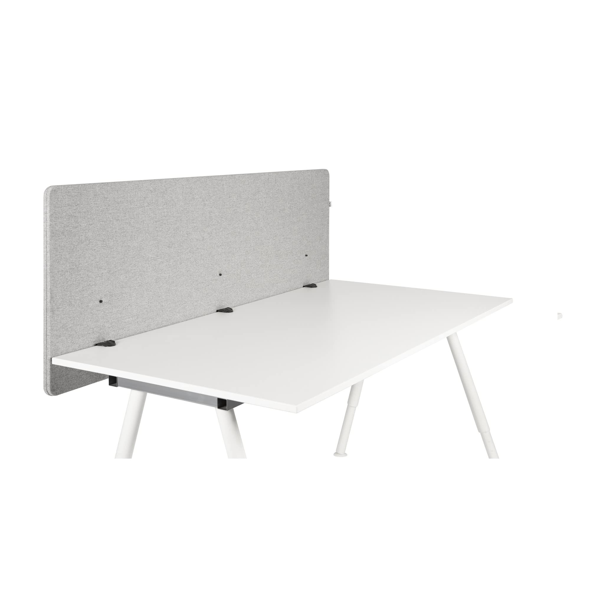 hjh OFFICE Akustik Trennwand Schreibtisch FLEXMIUT D 62 x 180 cm Stoff Hellgrau Sichtschutz Tischtrennwand 891010
