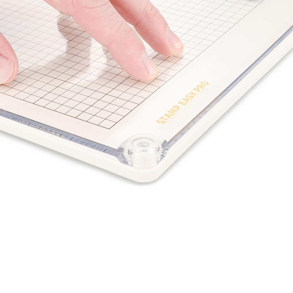 Vaessen Creative Stamp Easy Pro Stempelhilfe Trennbar inkl. Stempelplatten, Magnetplatten Und Magneten, An 3 Seiten Randlos, Zur genauen Positionierung von Stempeln für Clear Stamp Und Gummistempel