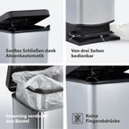 Rotho Paso Mülleimer 20l mit Deckel, Kunststoff (PP recycelt) BPA-frei, blau, 20l (29.3 x 26.6 x 45.7 cm), Nicht zutreffend