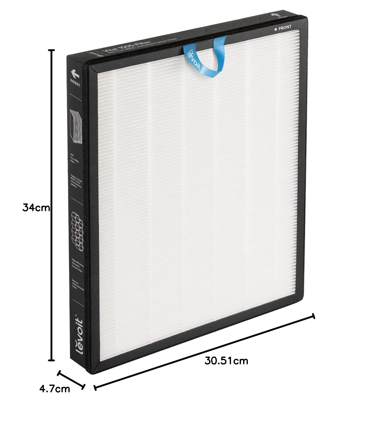 LEVOIT Vital 100S Originaler Ersatzfilter, hocheffizienter Aktivkohlefilter und Vorfilter, HEPA Filter, gegen 99,97 Prozent von Schimmel Staub Pollen Allergene für Allergiker Raucher