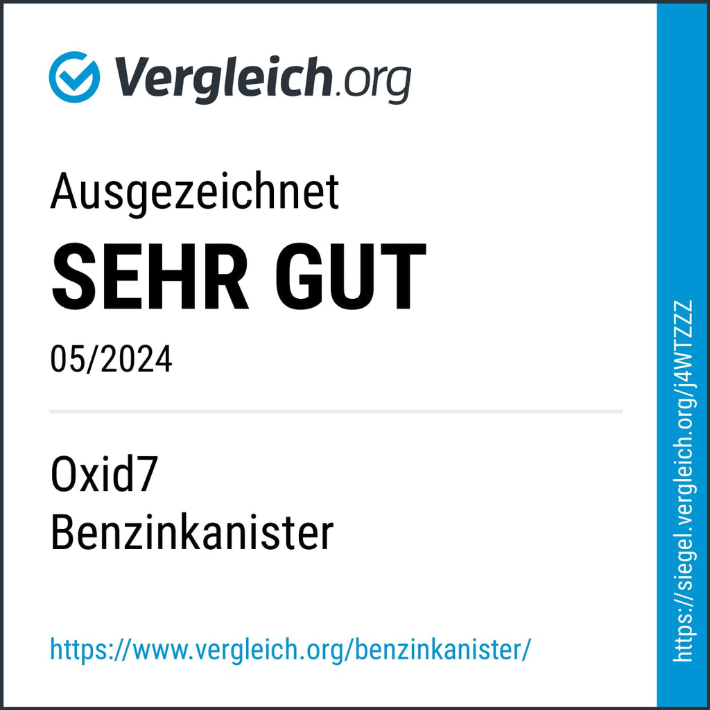 Oxid7 2x Kraftstoffkanister 20 Liter aus Metall olivgrün | Benzin, Diesel & Bio-Ethanol geeignet | 20L Benzin-Kanister mit UN-Zulassung & Bauart geprüft