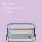 Maxi-Cosi Iora Air Beistellbett Baby, Co-Sleeper mit Allround-Netzgewebe, 0–6 Monate (9 kg), Schaukelmodus,5 Höhenstufen, Leichtes Schieben, Leicht zu Tragen, 2 Räder, Beyond Grey