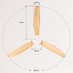 CREATE / WINDCALM M/Deckenventilator ABS mit Beleuchtung Weiß Hellesholzflügel-Optik mit Fernbedienung / 40W, Leise, Ø132cm, 6 Geschwindigkeiten, Timer, DC-Motor, Sommer-Winterbetrieb