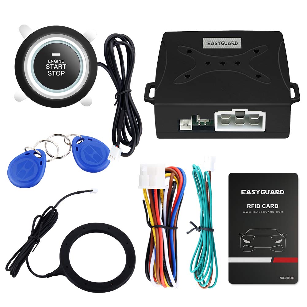 EasyGuard Smart Schlüssel RFID Auto Alarm mit Smart Push Start Button & Touch Keyless Go System