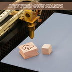 BENECREAT 20PCS Blanko-Stempelhalter Aus Hartholz Mit Grauem Stempelbogen Aus Gummi, 2 Größe Lasergravur Stempelblock Zubehör Für Bastelarbeiten, DIY-Stempel, 2cm /4cm