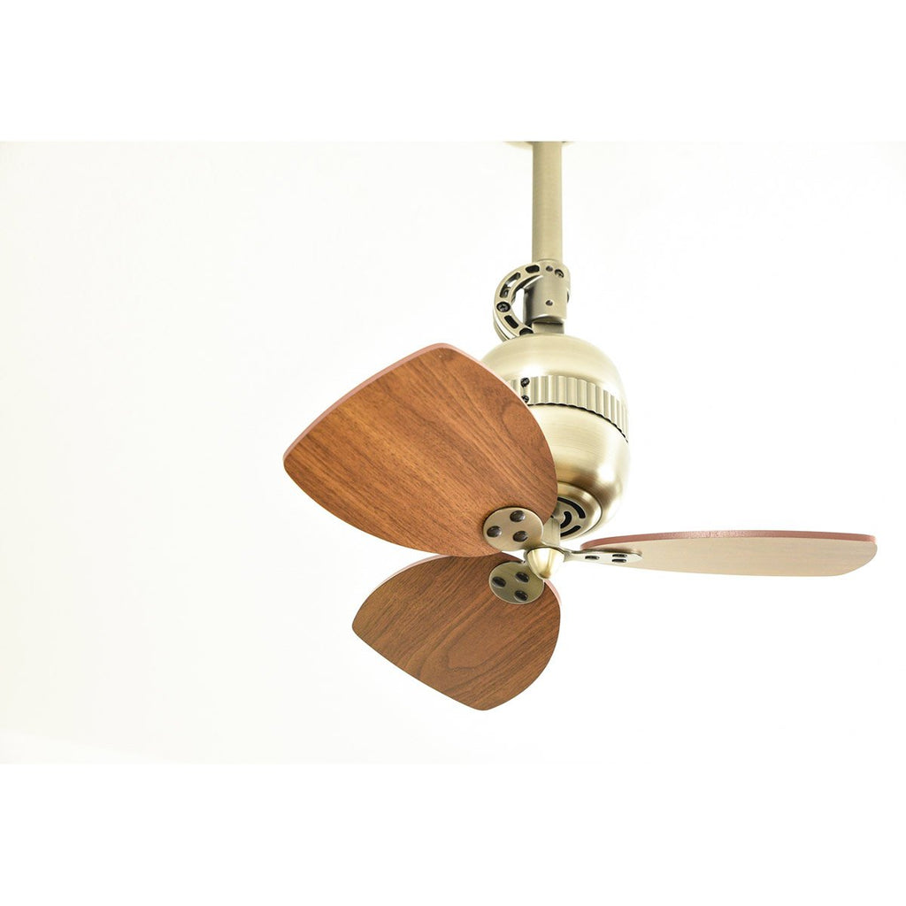 innovativer FN11156 Deckenventilator Toledo, Gehäusefarbe Zinn antik, Flügelfarbe Walnuß