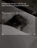 nooie Babyphone mit Kamera, Baby Kamera WLAN, Baby Monitor with Camera und APP, Gegensprechfunktion 1080P HD Nachtsicht Kompatibel mit Alexa und 2.4Ghz WiFi, Bewegungs Geräuscherkennung, Indoor